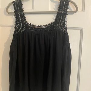 Lace up arms black top